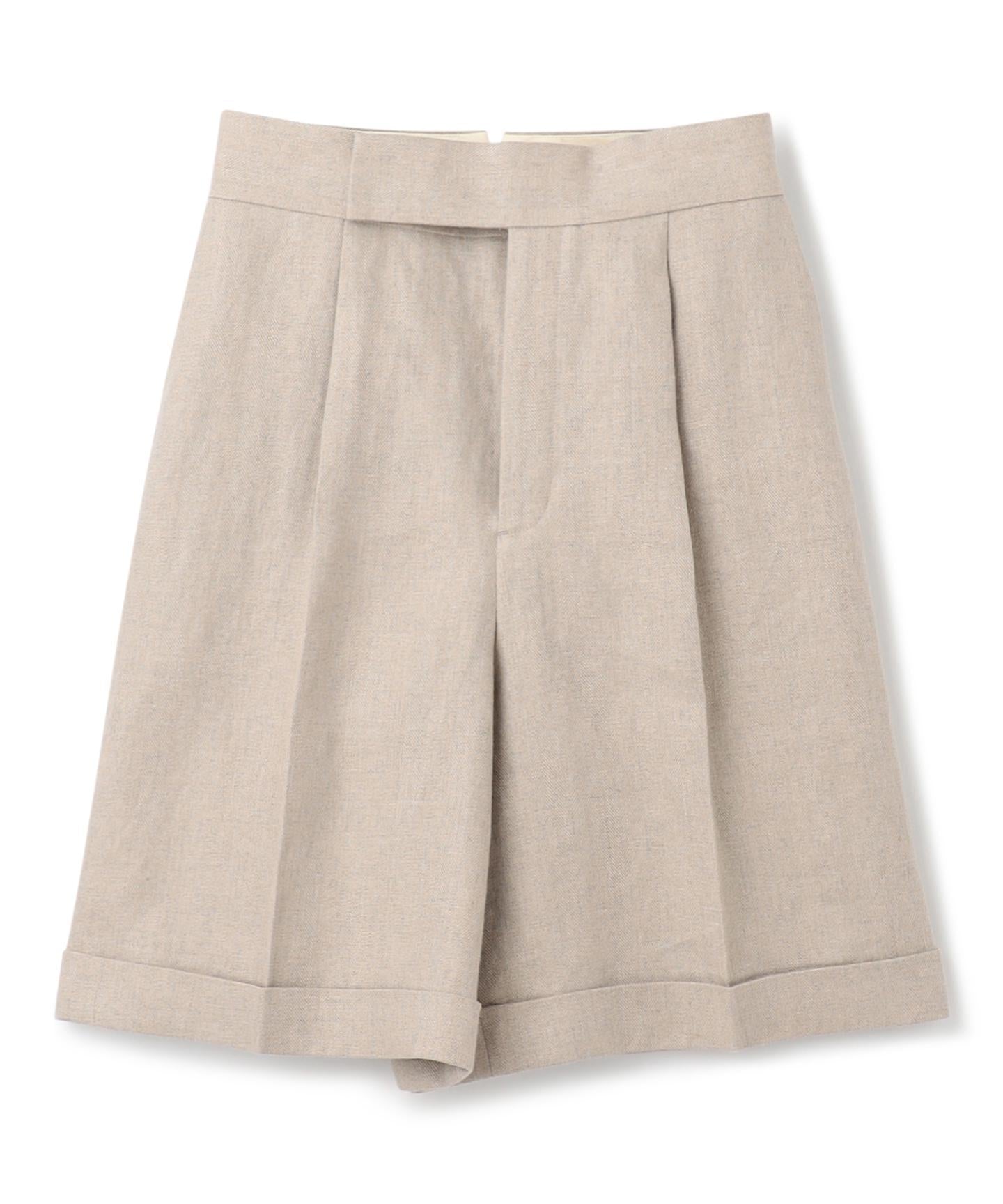 ヘリンボーン リネン ショートパンツ(uncrave WHITE)