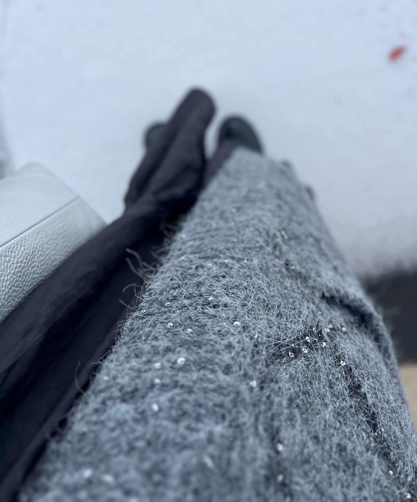 スパンコールニットロングカーディガン