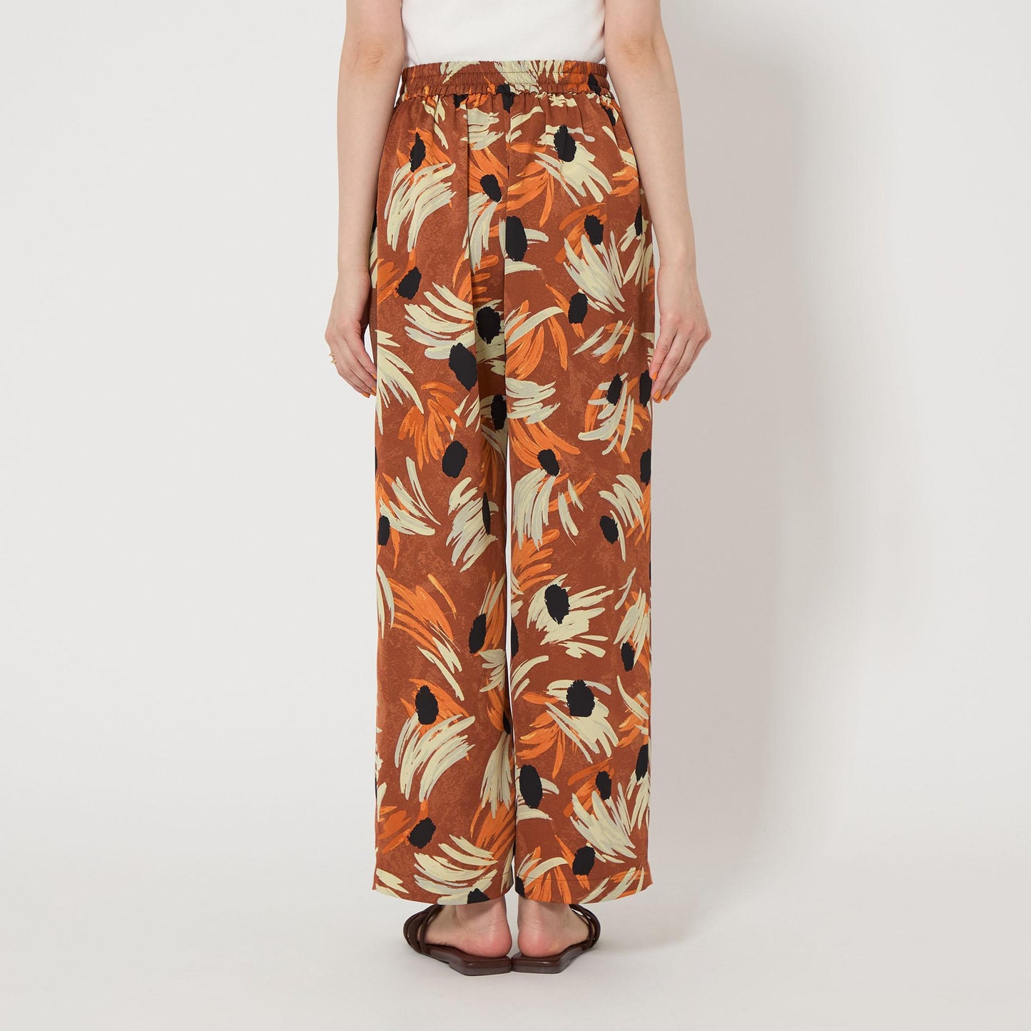 アート フラワー プリント パンツ