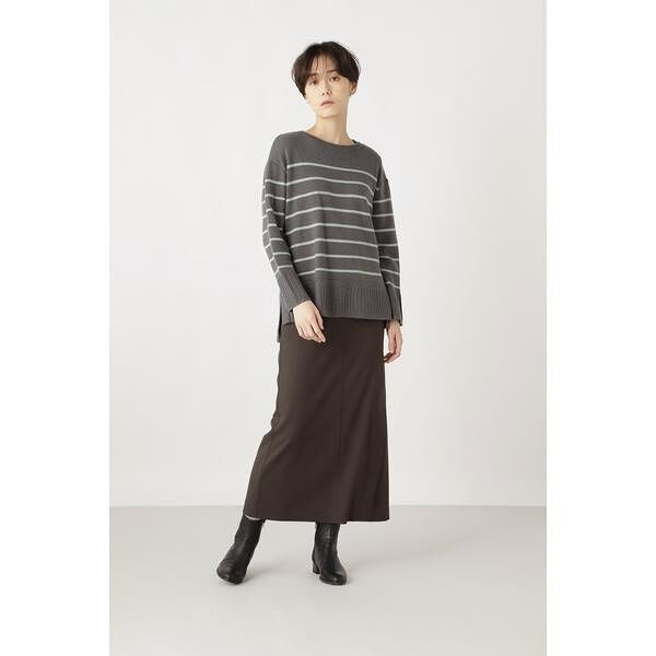 ウールカシミヤクルーボーダーPO