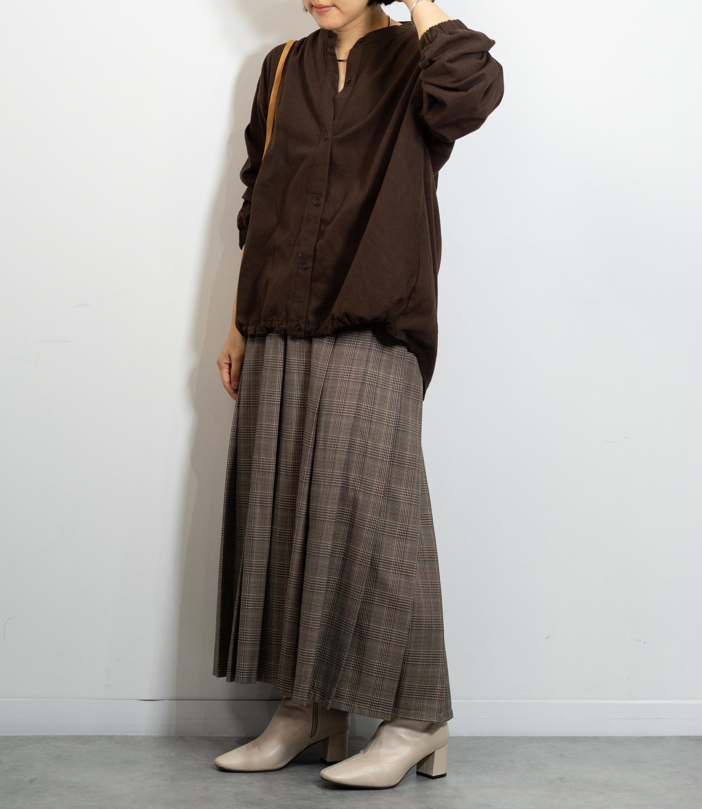 グレンチェックプリーツスカート