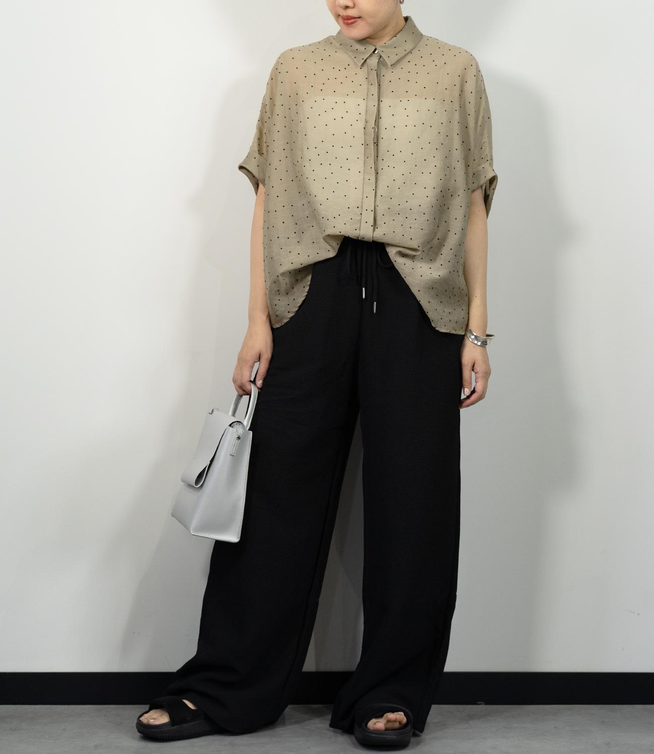シアーフロッキードットブラウス