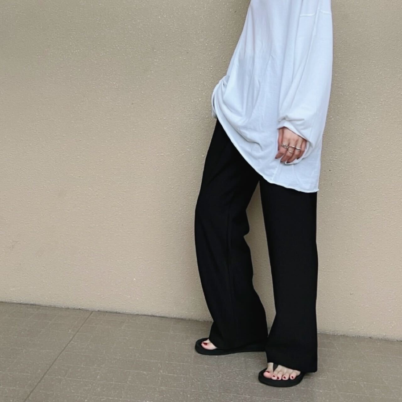 セミワイドスムースパンツ