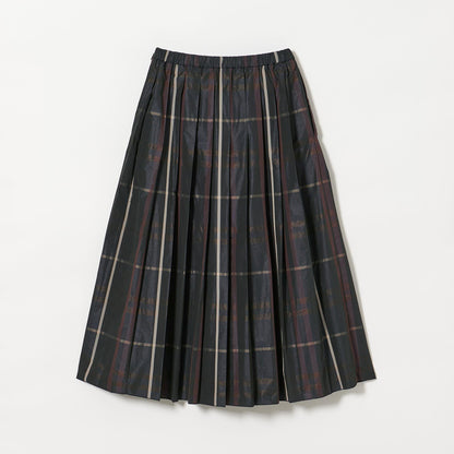 チェック タフタ プリーツスカート