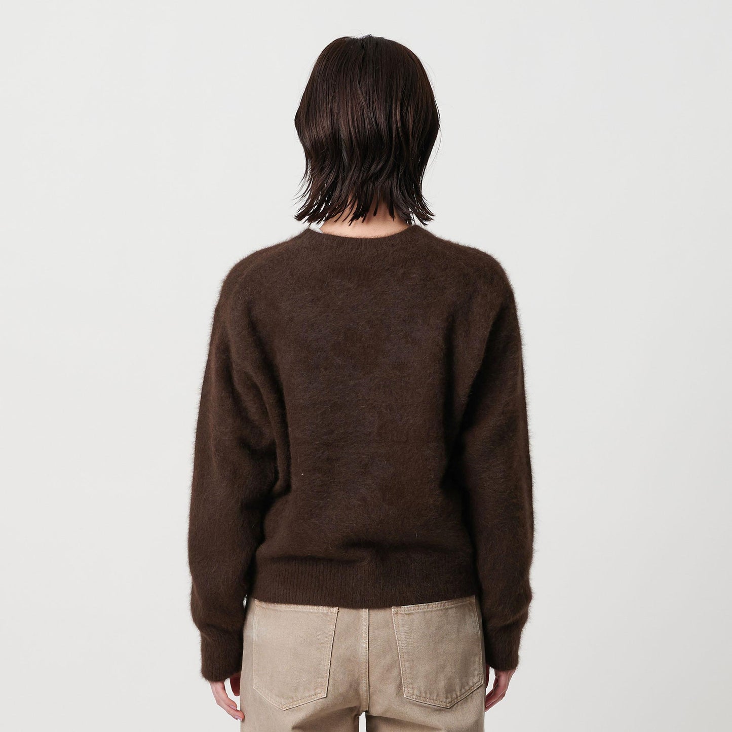 フォックスカシミヤブレンド クルーネックニットプルオーバー