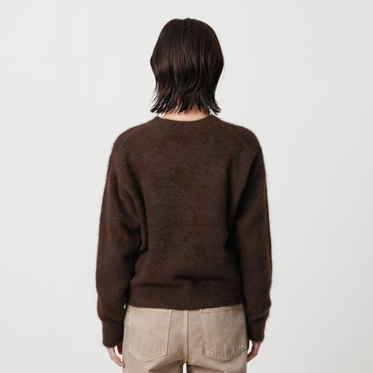 フォックスカシミヤブレンド クルーネックニットプルオーバー