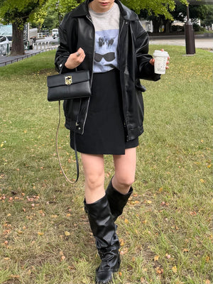 オーバーレザーライクジャケット