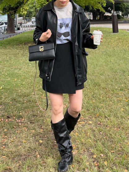 オーバーレザーライクジャケット