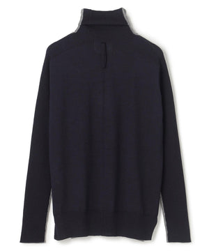 LA MONNAIE / バイカラーウールタートルニット