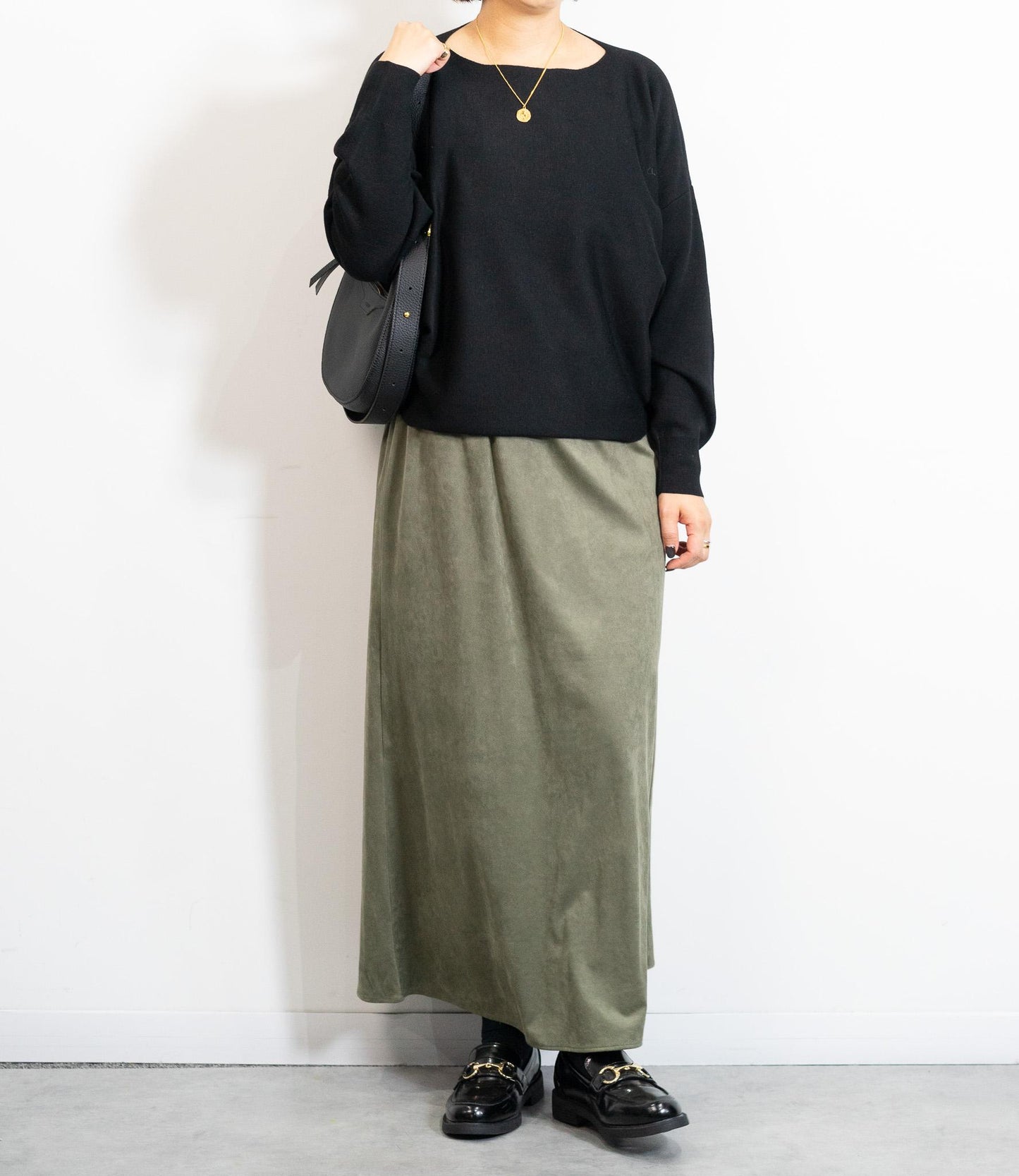 ストレッチスウェードAラインスカート