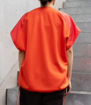 異素材切り替えドロストラグランカットソー