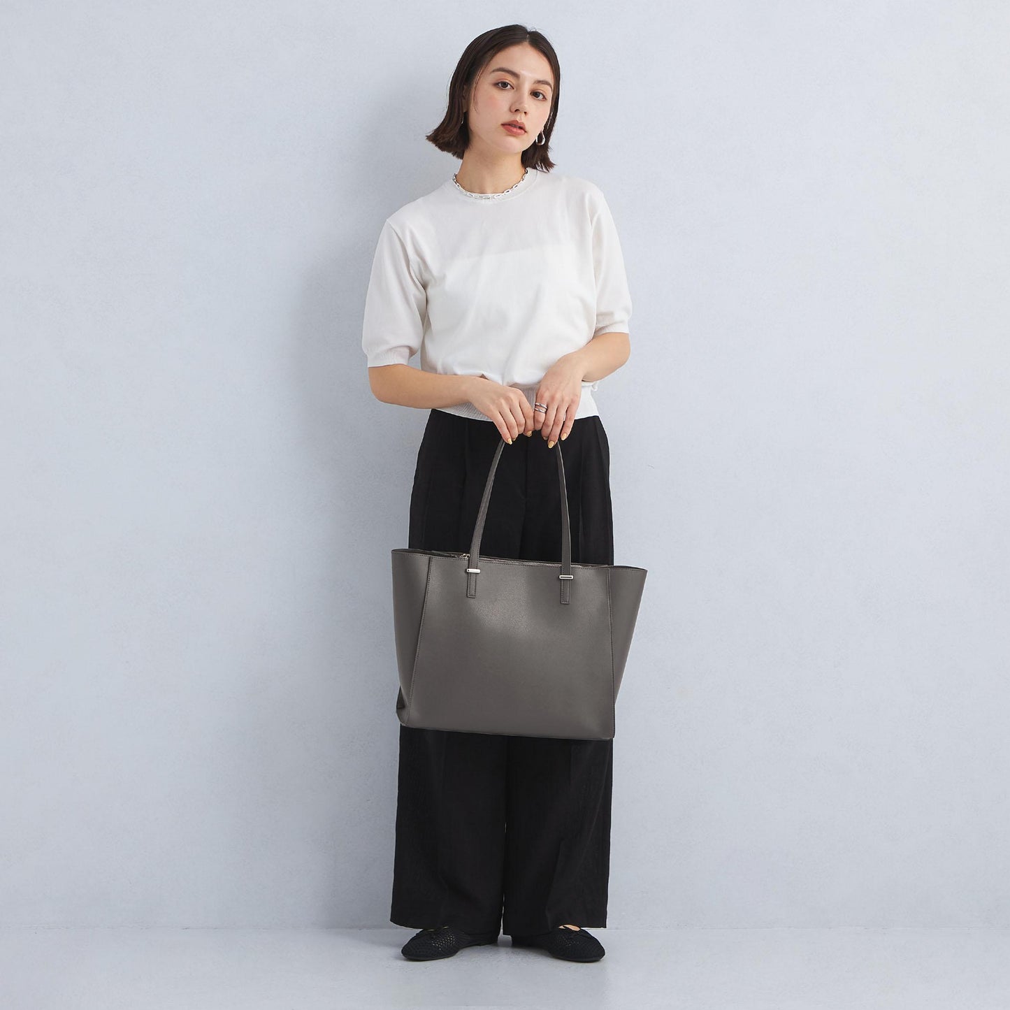 【WEB限定】ワンポイント シンプル トートバッグ（ソフトPCバッグ付） / A4 / 通勤