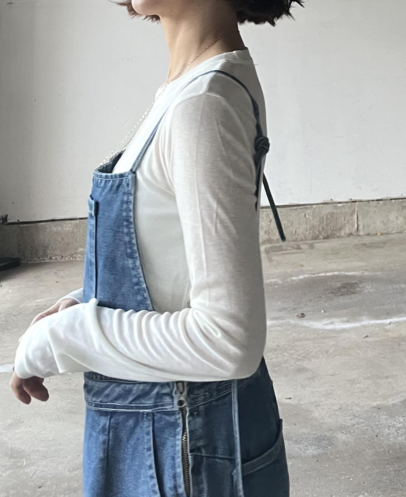 ウール混シアーTシャツ