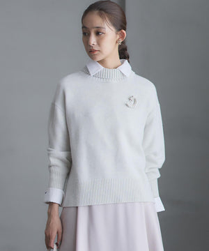 ウールカシミヤミックス ロールネック ニット