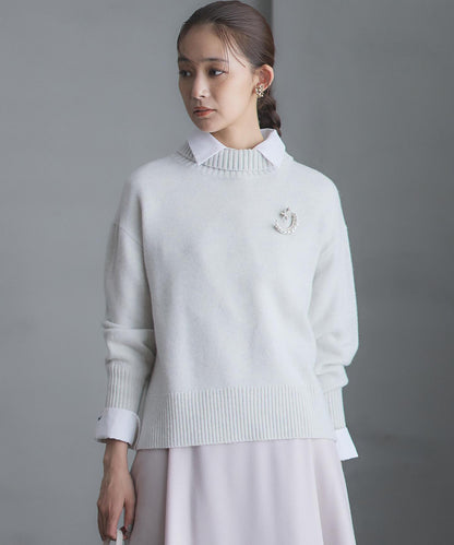 ウールカシミヤミックス ロールネック ニット