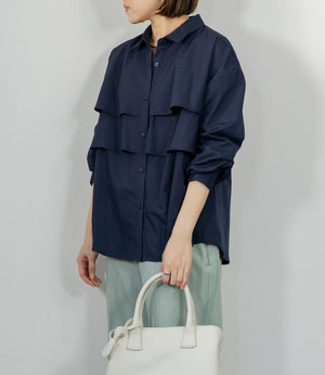 レイヤードライクダブルフリルシャツ