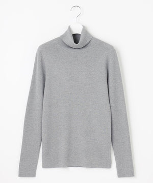 ウーステッドウール リブタートルネック ニット