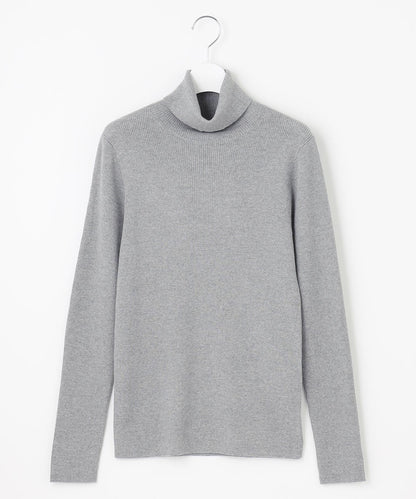 ウーステッドウール リブタートルネック ニット