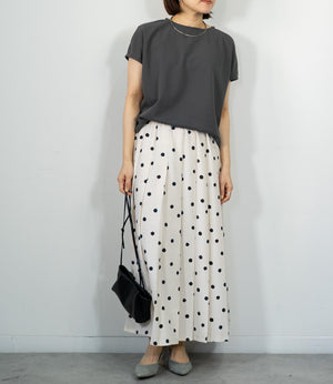 ランダムドットミモレタックスカート