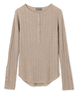 ハイゲージニット ヘンリーネックトップス