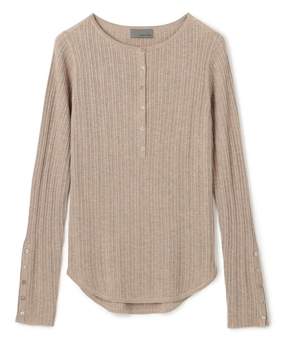 ハイゲージニット ヘンリーネックトップス