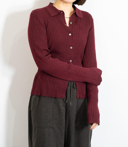 襟付きスリムニット