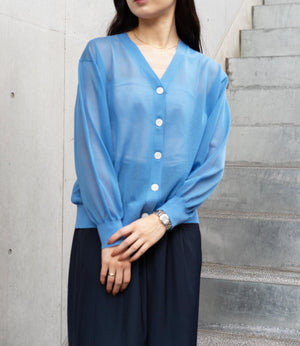 シャープネックシアーカーディガン