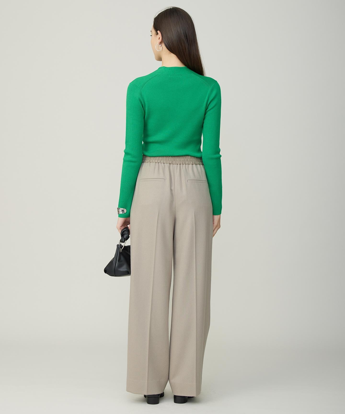 ウォッシャブルライトウール ストレートパンツ