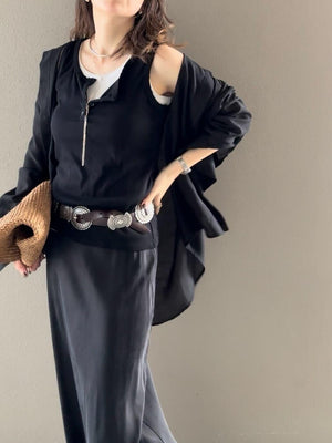 Sheer long cuffs shirt