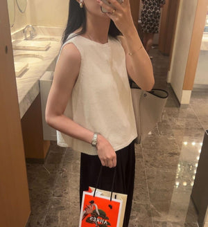 ボートネッククロップタンクニット