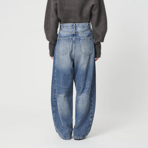 コットンデニム カーブパンツ