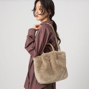 フェイクファー2WAY トートバッグ / ショルダーバッグ