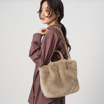 フェイクファー2WAY トートバッグ / ショルダーバッグ