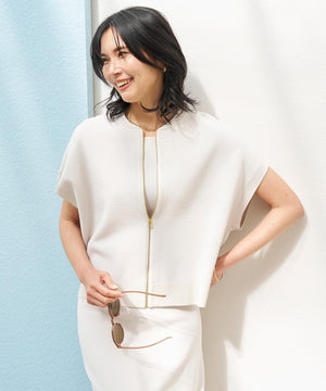 スゴ機能美ニット スリーブレスブルゾン