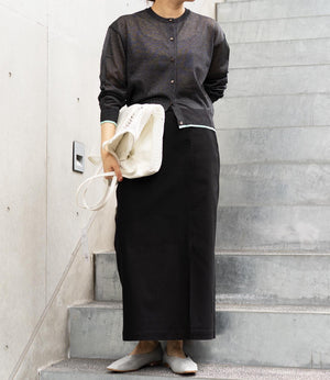 バイカラーシアーニットカーディガン