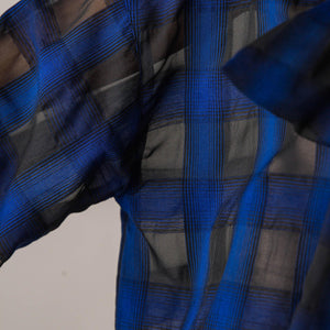 シアーオンブレチェックボウタイブラウス≪手洗い可能≫