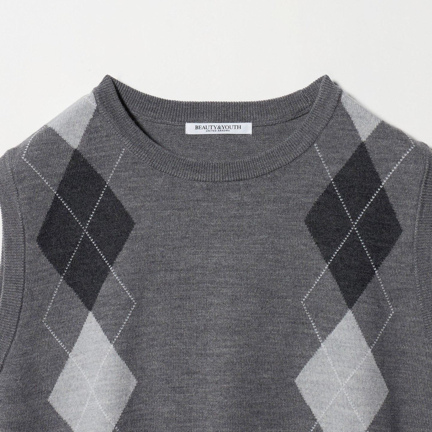 ウール アーガイル&ソリッドベスト