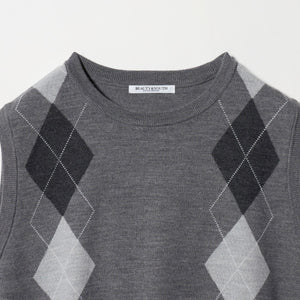 ウール アーガイル&ソリッドベスト