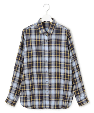 シャーリング チェック シャツ