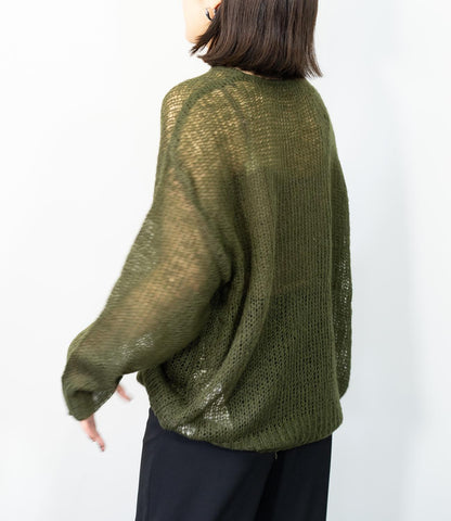 メッシュニットトップス