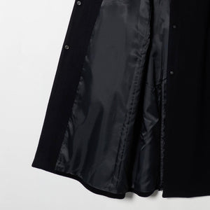 毛ナイロン ノーカラーコート