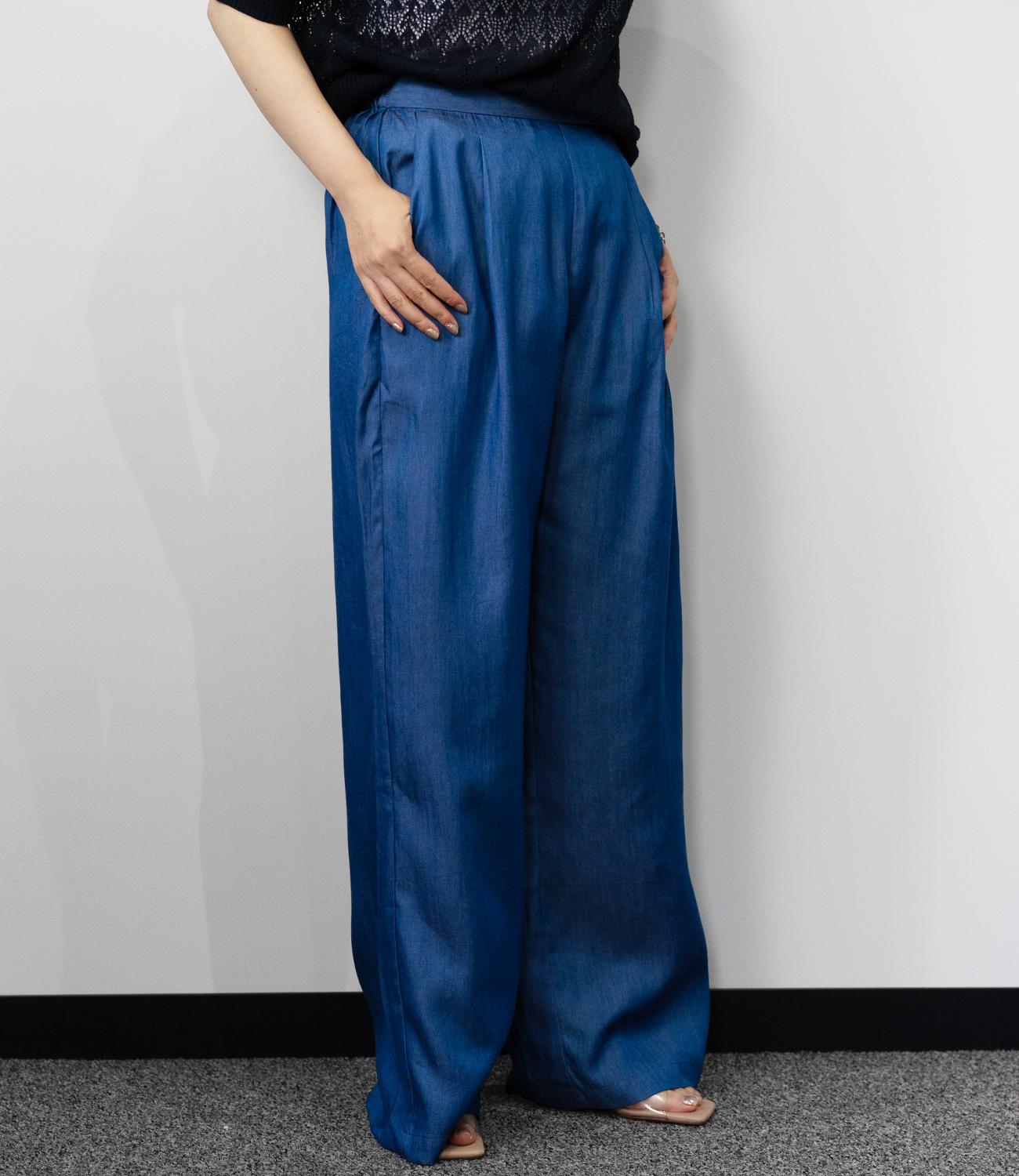 テンセルデニムストレートパンツ