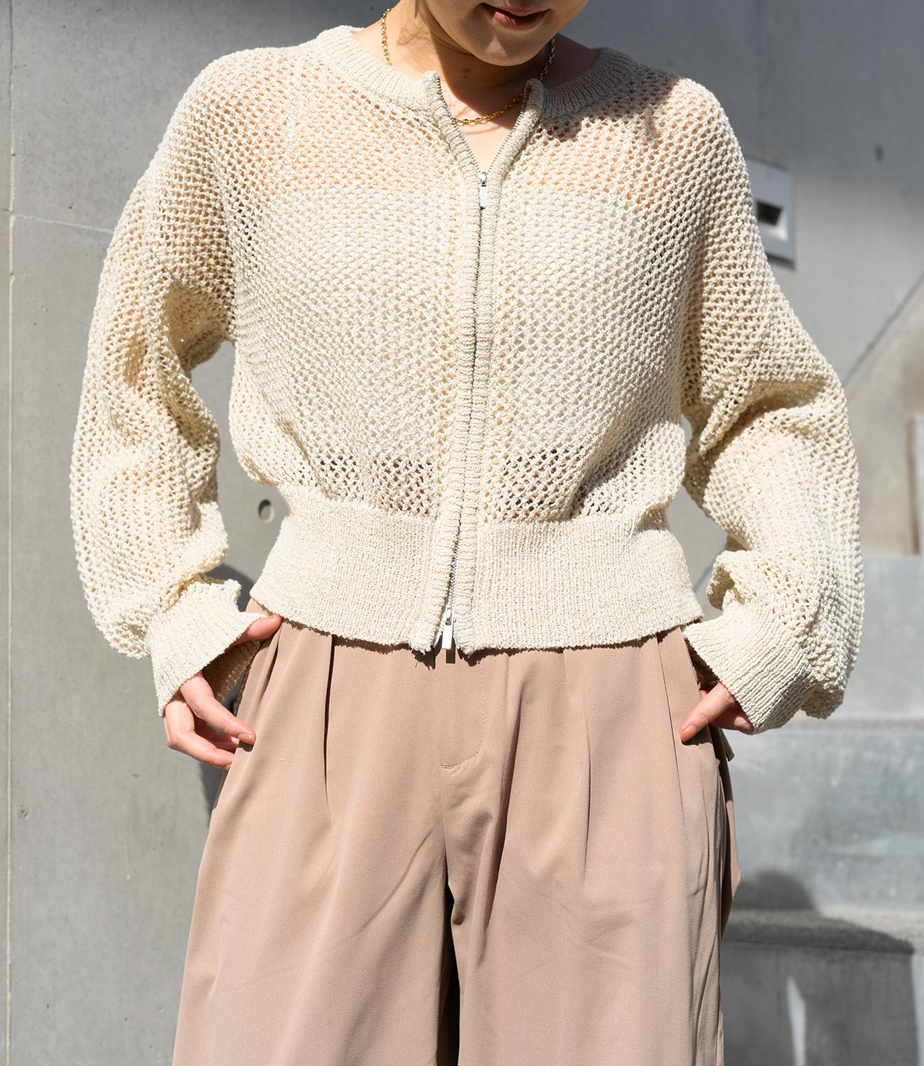 ダブルジップメッシュラメカーデブルゾン