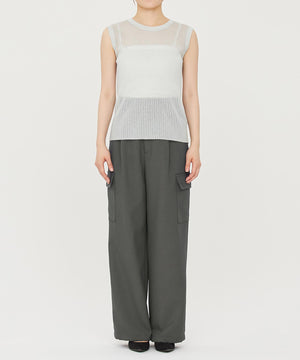 シアー リブ ノースリーブ ニット（uncrave STANDARD）