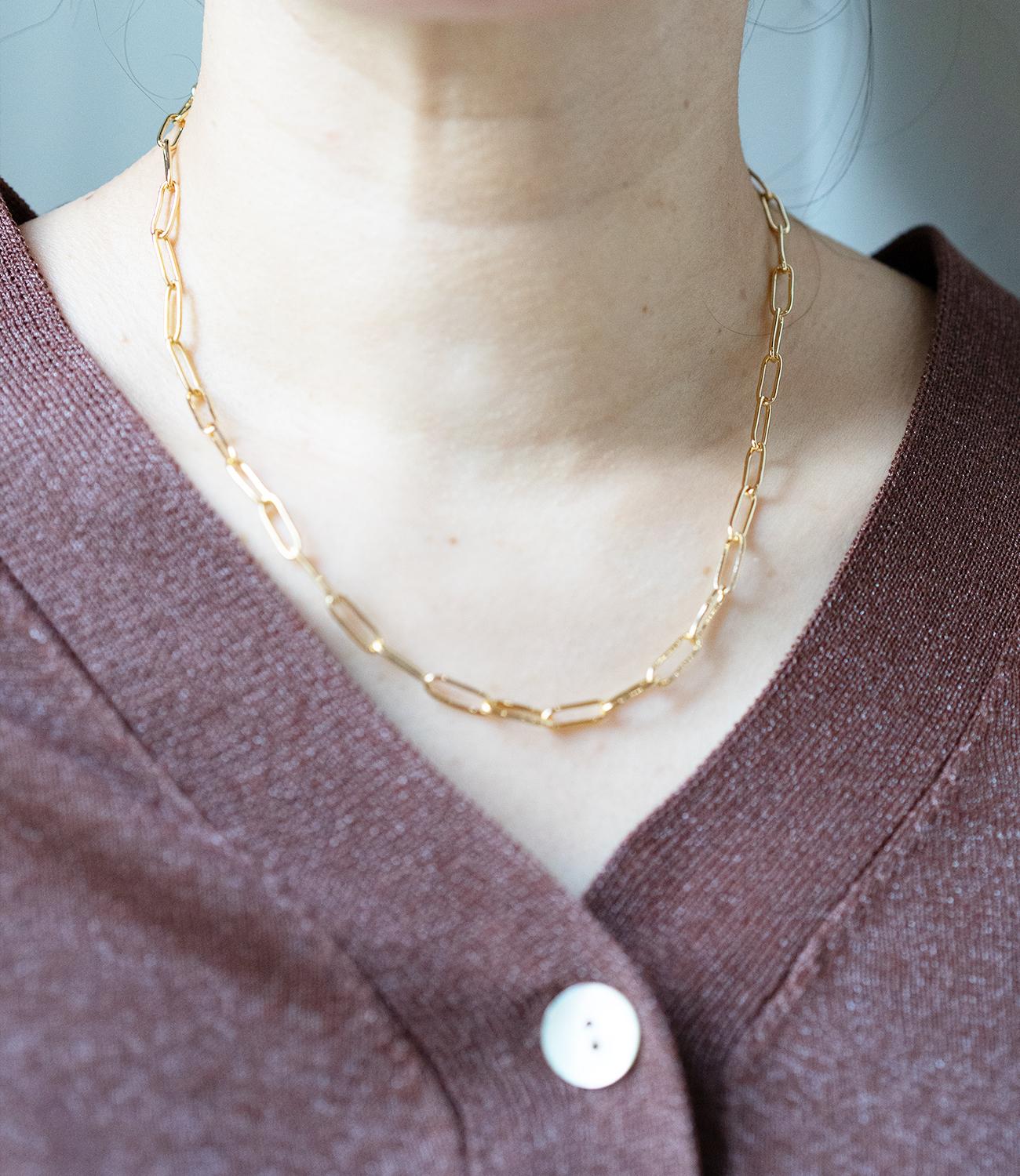 オーバルチェーンツインネックレス