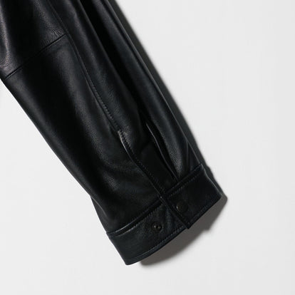 シープレザー ノーカラージップブルゾン – &DROBE (アンドローブ)