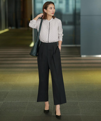 ウール2WAYストレッチ ワイドパンツ