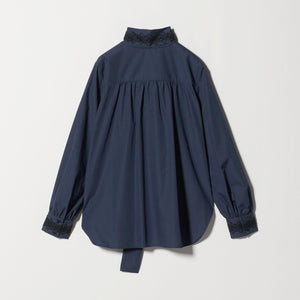 レース コンビ ボウタイ リボン ブラウス ‐ウォッシャブル‐