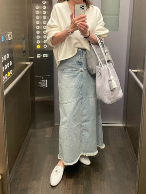 カットオフデニムマーメードスカート