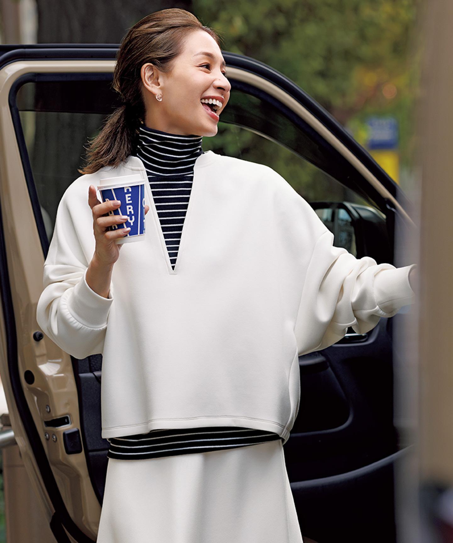 コットンカシミヤ タートルネックカットソー